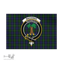 Scottish MacEwan Tartan Flag with Family Crest - Tartan Garden Flag Scottish Plaid Tartan Plaid - ScotsTee - scotstee.com