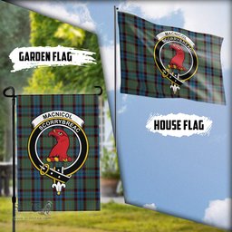 Scottish MacNicol Hunting Tartan Flag with Family Crest - Tartan Garden Flag Scottish Plaid Tartan Plaid - ScotsTee - scotstee.com