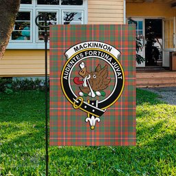 Scottish MacKinnon Ancient Tartan Flag with Family Crest - Tartan Garden Flag Scottish Plaid Tartan Plaid - ScotsTee - scotstee.com