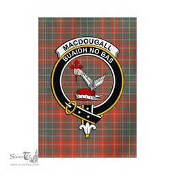 Scottish MacDougall Ancient Tartan Flag with Family Crest - Tartan Garden Flag Scottish Plaid Tartan Plaid - ScotsTee - scotstee.com