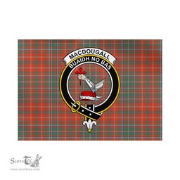 Scottish MacDougall Ancient Tartan Flag with Family Crest - Tartan Garden Flag Scottish Plaid Tartan Plaid - ScotsTee - scotstee.com