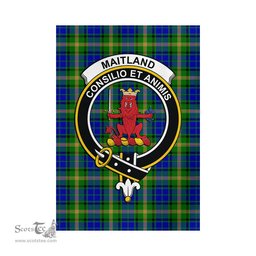 Scottish Maitland Tartan Flag with Family Crest - Tartan Garden Flag Scottish Plaid Tartan Plaid - ScotsTee - scotstee.com