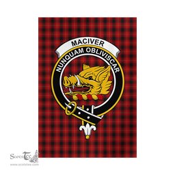 Scottish MacIver Tartan Flag with Family Crest - Tartan Garden Flag Scottish Plaid Tartan Plaid - ScotsTee - scotstee.com