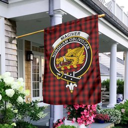 Scottish MacIver Tartan Flag with Family Crest - Tartan Garden Flag Scottish Plaid Tartan Plaid - ScotsTee - scotstee.com