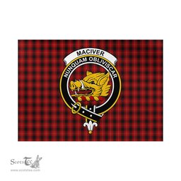 Scottish MacIver Tartan Flag with Family Crest - Tartan Garden Flag Scottish Plaid Tartan Plaid - ScotsTee - scotstee.com