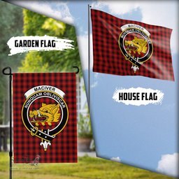 Scottish MacIver Tartan Flag with Family Crest - Tartan Garden Flag Scottish Plaid Tartan Plaid - ScotsTee - scotstee.com