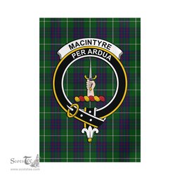 Scottish MacIntyre Hunting Tartan Flag with Family Crest - Tartan Garden Flag Scottish Plaid Tartan Plaid - ScotsTee - scotstee.com