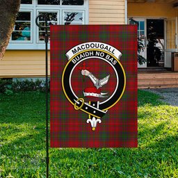 Scottish MacDougall Tartan Flag with Family Crest - Tartan Garden Flag Scottish Plaid Tartan Plaid - ScotsTee - scotstee.com