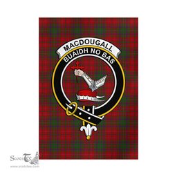 Scottish MacDougall Tartan Flag with Family Crest - Tartan Garden Flag Scottish Plaid Tartan Plaid - ScotsTee - scotstee.com