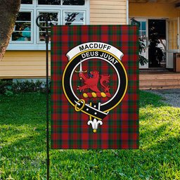 Scottish MacDuff Tartan Flag with Family Crest - Tartan Garden Flag Scottish Plaid Tartan Plaid - ScotsTee - scotstee.com