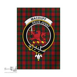 Scottish MacDuff Tartan Flag with Family Crest - Tartan Garden Flag Scottish Plaid Tartan Plaid - ScotsTee - scotstee.com