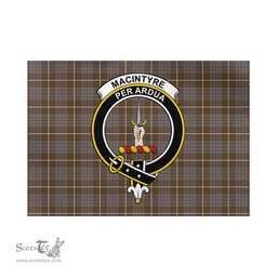 Scottish MacIntyre Hunting Weathered Tartan Flag with Family Crest - Tartan Garden Flag Scottish Plaid Tartan Plaid - ScotsTee - scotstee.com