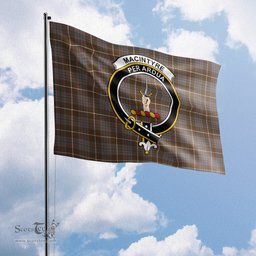 Scottish MacIntyre Hunting Weathered Tartan Flag with Family Crest - Tartan Garden Flag Scottish Plaid Tartan Plaid - ScotsTee - scotstee.com