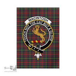 Scottish MacIntosh Hunting Modern Tartan Flag with Family Crest - Tartan Garden Flag Scottish Plaid Tartan Plaid - ScotsTee - scotstee.com