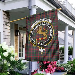 Scottish MacIntosh Hunting Modern Tartan Flag with Family Crest - Tartan Garden Flag Scottish Plaid Tartan Plaid - ScotsTee - scotstee.com
