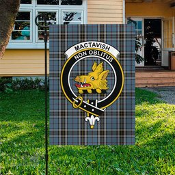 Scottish MacTavish Dress Tartan Flag with Family Crest - Tartan Garden Flag Scottish Plaid Tartan Plaid - ScotsTee - scotstee.com