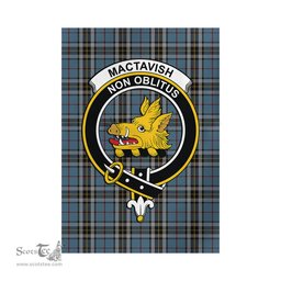 Scottish MacTavish Dress Tartan Flag with Family Crest - Tartan Garden Flag Scottish Plaid Tartan Plaid - ScotsTee - scotstee.com
