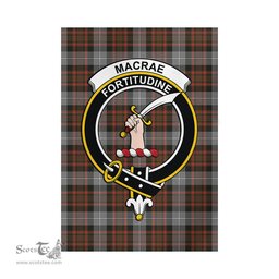 Scottish MacRae Hunting Weathered Tartan Flag with Family Crest - Tartan Garden Flag Scottish Plaid Tartan Plaid - ScotsTee - scotstee.com