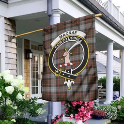 Scottish MacRae Hunting Weathered Tartan Flag with Family Crest - Tartan Garden Flag Scottish Plaid Tartan Plaid - ScotsTee - scotstee.com