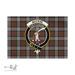 Scottish MacRae Hunting Weathered Tartan Flag with Family Crest - Tartan Garden Flag Scottish Plaid Tartan Plaid - ScotsTee - scotstee.com