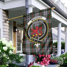 Scottish MacDuff Dress Tartan Flag with Family Crest - Tartan Garden Flag Scottish Plaid Tartan Plaid - ScotsTee - scotstee.com