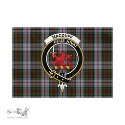 Scottish MacDuff Dress Tartan Flag with Family Crest - Tartan Garden Flag Scottish Plaid Tartan Plaid - ScotsTee - scotstee.com