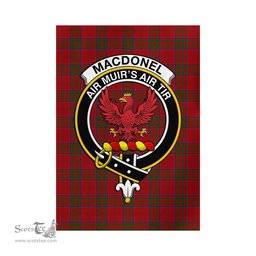Scottish MacDonell of Keppoch Tartan Flag with Family Crest - Tartan Garden Flag Scottish Plaid Tartan Plaid - ScotsTee - scotstee.com