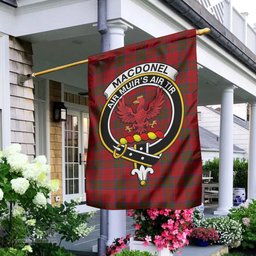 Scottish MacDonell of Keppoch Tartan Flag with Family Crest - Tartan Garden Flag Scottish Plaid Tartan Plaid - ScotsTee - scotstee.com