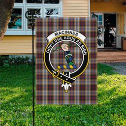Scottish MacInnes Ancient Hunting Tartan Flag with Family Crest - Tartan Garden Flag Scottish Plaid Tartan Plaid - ScotsTee - scotstee.com