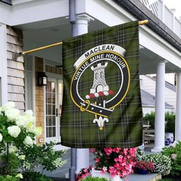 Scottish MacLean Hunting Tartan Flag with Family Crest - Tartan Garden Flag Scottish Plaid Tartan Plaid - ScotsTee - scotstee.com
