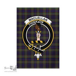 Scottish MacLellan Tartan Flag with Family Crest - Tartan Garden Flag Scottish Plaid Tartan Plaid - ScotsTee - scotstee.com