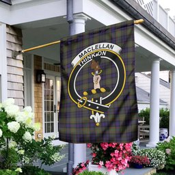 Scottish MacLellan Tartan Flag with Family Crest - Tartan Garden Flag Scottish Plaid Tartan Plaid - ScotsTee - scotstee.com