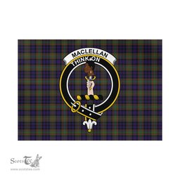 Scottish MacLellan Tartan Flag with Family Crest - Tartan Garden Flag Scottish Plaid Tartan Plaid - ScotsTee - scotstee.com