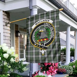 Scottish MacLaren Dress Tartan Flag with Family Crest - Tartan Garden Flag Scottish Plaid Tartan Plaid - ScotsTee - scotstee.com