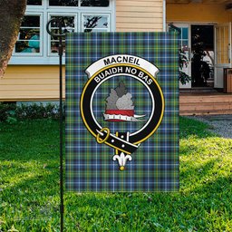 Scottish MacNeil of Barra Ancient Tartan Flag with Family Crest - Tartan Garden Flag Scottish Plaid Tartan Plaid - ScotsTee - scotstee.com