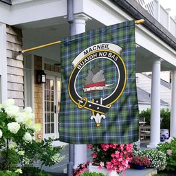 Scottish MacNeil of Barra Ancient Tartan Flag with Family Crest - Tartan Garden Flag Scottish Plaid Tartan Plaid - ScotsTee - scotstee.com