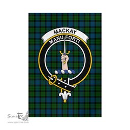 Scottish MacKay Modern Tartan Flag with Family Crest - Tartan Garden Flag Scottish Plaid Tartan Plaid - ScotsTee - scotstee.com