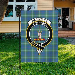 Scottish MacIntyre Hunting Ancient Tartan Flag with Family Crest - Tartan Garden Flag Scottish Plaid Tartan Plaid - ScotsTee - scotstee.com