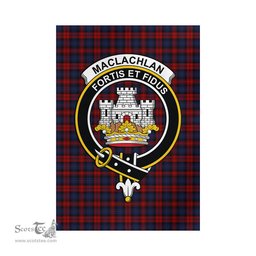 Scottish MacLachlan Tartan Flag with Family Crest - Tartan Garden Flag Scottish Plaid Tartan Plaid - ScotsTee - scotstee.com
