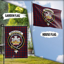 Scottish MacLachlan Tartan Flag with Family Crest - Tartan Garden Flag Scottish Plaid Tartan Plaid - ScotsTee - scotstee.com