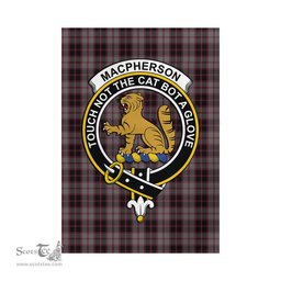 Scottish MacPherson Hunting Tartan Flag with Family Crest - Tartan Garden Flag Scottish Plaid Tartan Plaid - ScotsTee - scotstee.com