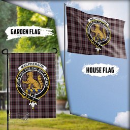 Scottish MacPherson Hunting Tartan Flag with Family Crest - Tartan Garden Flag Scottish Plaid Tartan Plaid - ScotsTee - scotstee.com