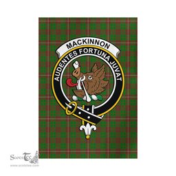Scottish MacKinnon Hunting Modern Tartan Flag with Family Crest - Tartan Garden Flag Scottish Plaid Tartan Plaid - ScotsTee - scotstee.com