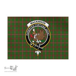 Scottish MacKinnon Hunting Modern Tartan Flag with Family Crest - Tartan Garden Flag Scottish Plaid Tartan Plaid - ScotsTee - scotstee.com