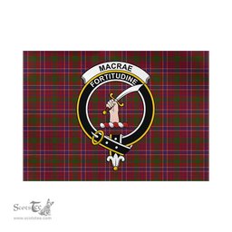 Scottish MacRae Red Tartan Flag with Family Crest - Tartan Garden Flag Scottish Plaid Tartan Plaid - ScotsTee - scotstee.com