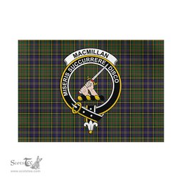 Scottish MacMillan Hunting Modern Tartan Flag with Family Crest - Tartan Garden Flag Scottish Plaid Tartan Plaid - ScotsTee - scotstee.com