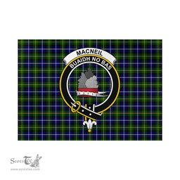 Scottish MacNeil of Barra Modern Tartan Flag with Family Crest - Tartan Garden Flag Scottish Plaid Tartan Plaid - ScotsTee - scotstee.com