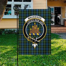 Scottish MacKenzie Tartan Flag with Family Crest - Tartan Garden Flag Scottish Plaid Tartan Plaid - ScotsTee - scotstee.com