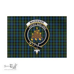 Scottish MacKenzie Tartan Flag with Family Crest - Tartan Garden Flag Scottish Plaid Tartan Plaid - ScotsTee - scotstee.com