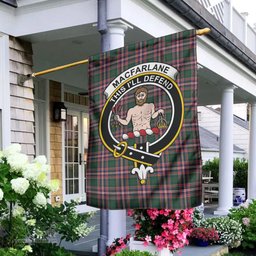 Scottish MacFarlane Hunting Modern Tartan Flag with Family Crest - Tartan Garden Flag Scottish Plaid Tartan Plaid - ScotsTee - scotstee.com